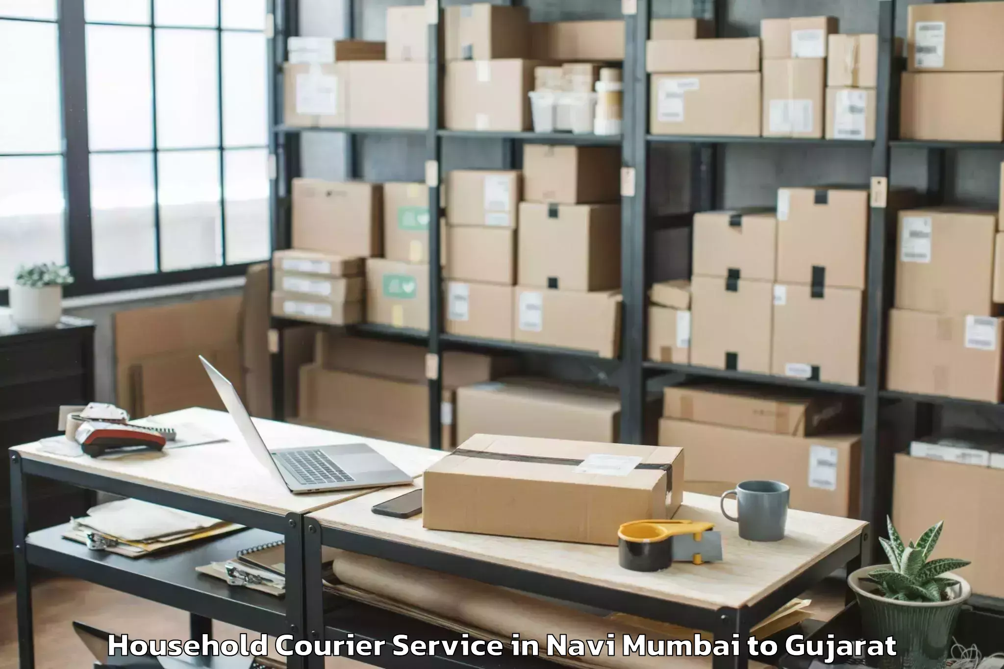 Easy Navi Mumbai to Patdi Household Courier Booking